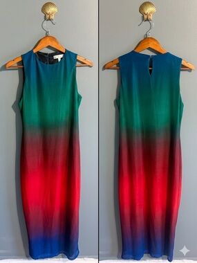 Rare London Sunset Ombre Colorblock Vacationcore Dress 8